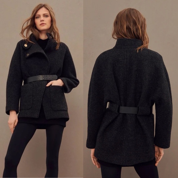 New ba&sh wool Calvi coat. Anthracite. Size European 0 (or 2 in US) - Picture 2 of 15